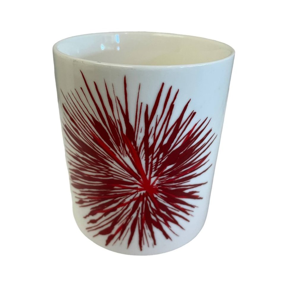 STARBUCKS‎ Mugs Cups Coffee Tea Sunburst Fireworks 2014 Red Ceramic 12 oz